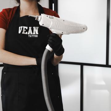 working with laser device during professional training