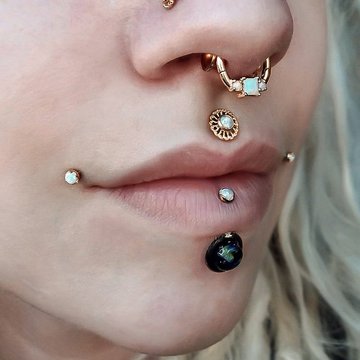 Lip piercing