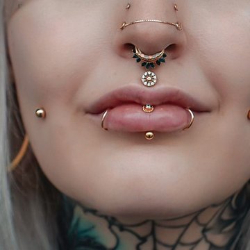 Lip piercing