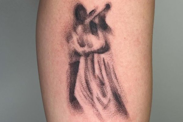 Dotwork tattoo with abstract elements